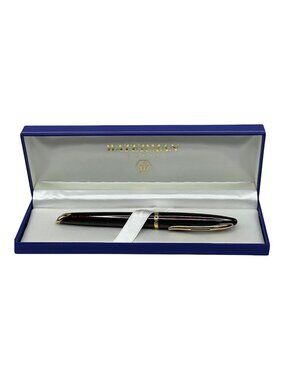 Waterman Paris Carene Fountain Pen 18k Gold 750 Medium Nib Amber Shimmer Box